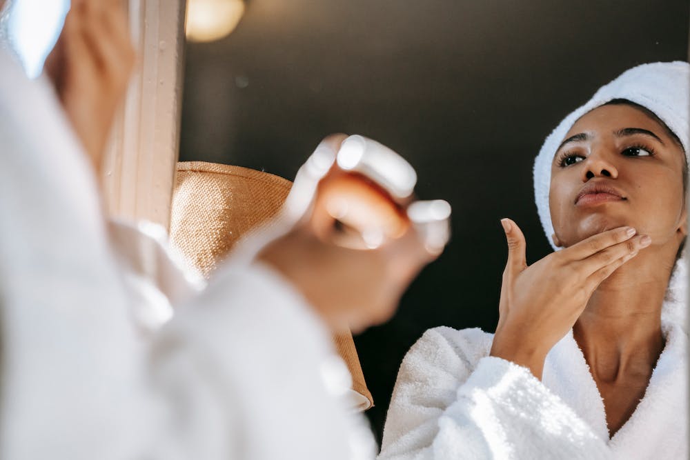 applying face cream