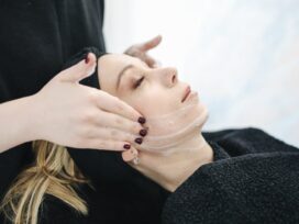 woman having facial care
